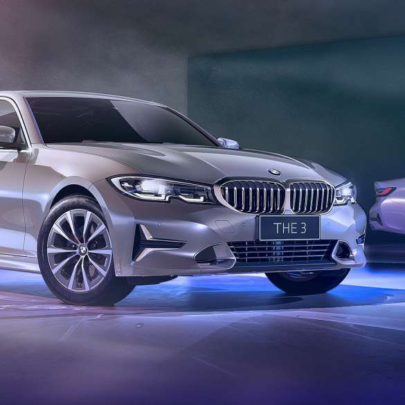BMW 3 Series Gran Limousine G28 2021 exterior design BMW 3 Series Gran Limousine G28 2021 Cashmere Silver metallic exterior design three-quarter front view