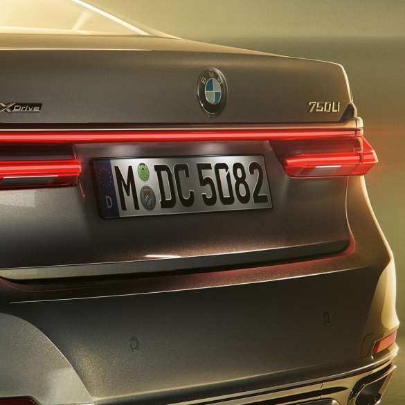 BMW 7 Series Sedan 750Li badge BMW 7 Series Sedan: close-up of 750Li badge on the rear