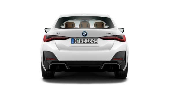BMW i4 eDrive40 G26 2021 Mineral White rear view BMW i4 eDrive40 G26 2021 Mineral White rear view