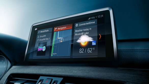 BMW X1, displays and controls. BMW X1, interior with focus on the displays and controls.