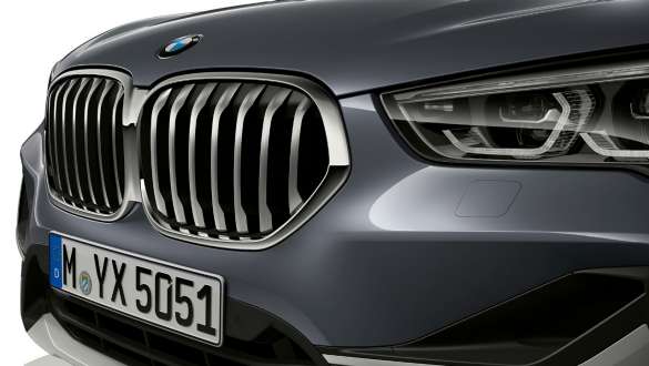 BMW X1, BMW kidney. BMW X1, close-up of the BMW kidney.