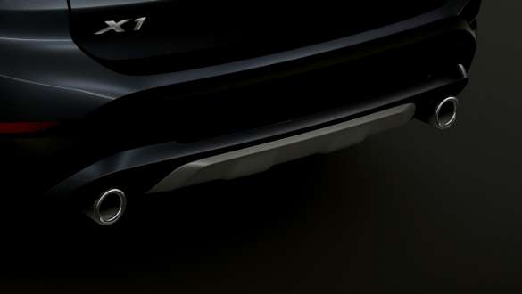 BMW X1, tailpipe. BMW X1, close-up of the tailpipe.