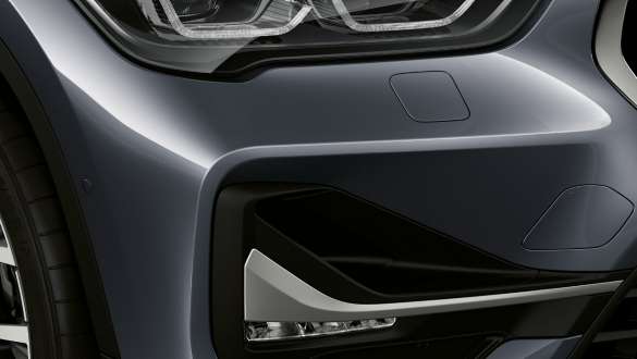 BMW X1, LED fog lights. BMW X1, close-up of the LED fog lights.