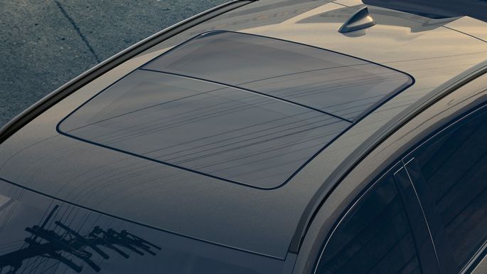 BMW X6 Panorama glass roof. Close-up view of the BMW X6 Panorama glass roof.