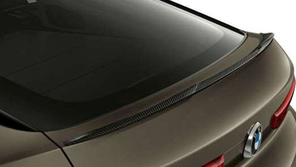 M Carbon rear spoiler. BMW X6 with close-up on M Carbon rear spoiler.