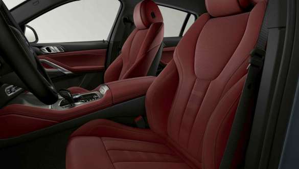 BMW X6 sport seats. BMW X6 interior with focus on sport seats.