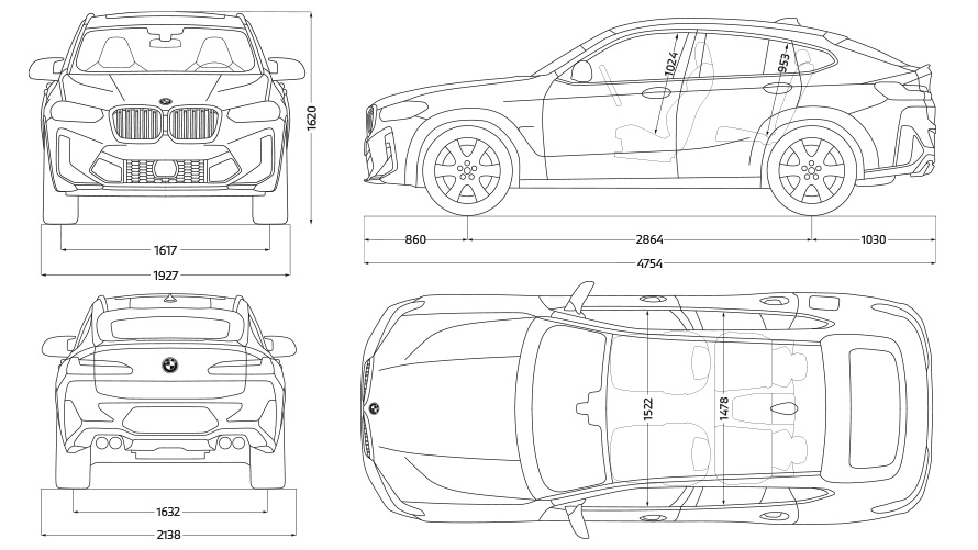 BMW X4 M40i side view standing BMW X4 M40i side view standing