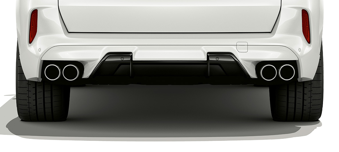 Rear apron BMW X5 M Rear apron BMW X5 M Mineral white F95 rear view