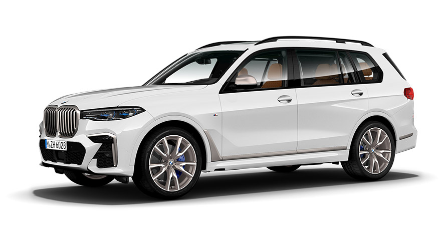 BMW X Series BMW X7 M Automobile G07 MP three-quarter side view BMW X Series BMW X7 M Automobile G07 MP three-quarter side view