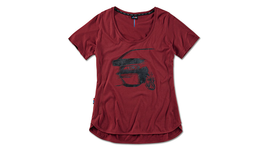 The product illustration shows the BMW M Logo Ladies T-shirt.