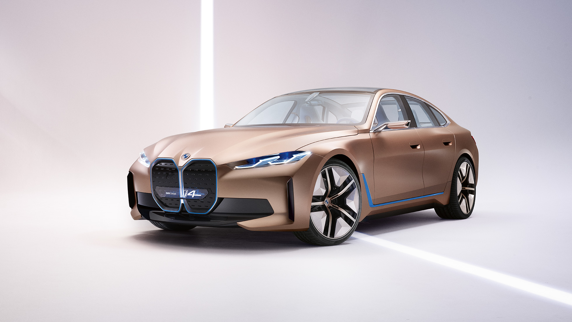 Interior 4 BMW Concept i4 2020 G26 Interior 4 BMW Concept i4 2020 G26 Electric car fully electric BMW Gran Coupé close-up door with exterior mirror
