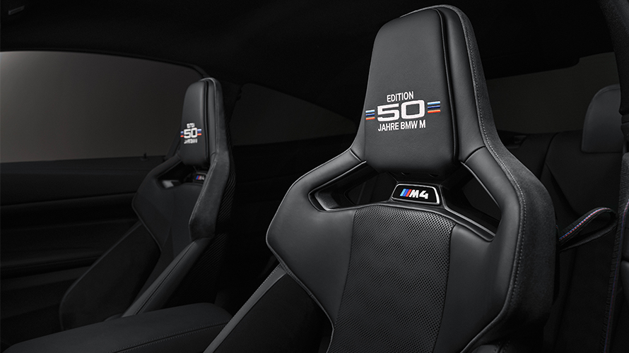 Special 50 Jahre BMW M Stitching on front seat headrests
