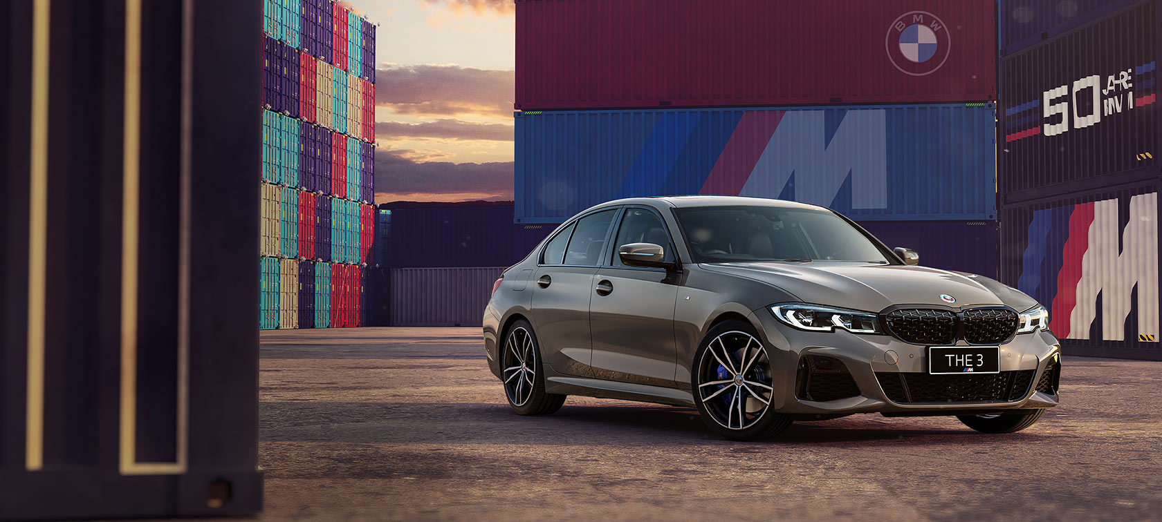 Technical Data BMW M340i xDrive 50 Jahre M edition Technical Data BMW M340i xDrive Sedan G20 Sapphire Black metallic side view while driving