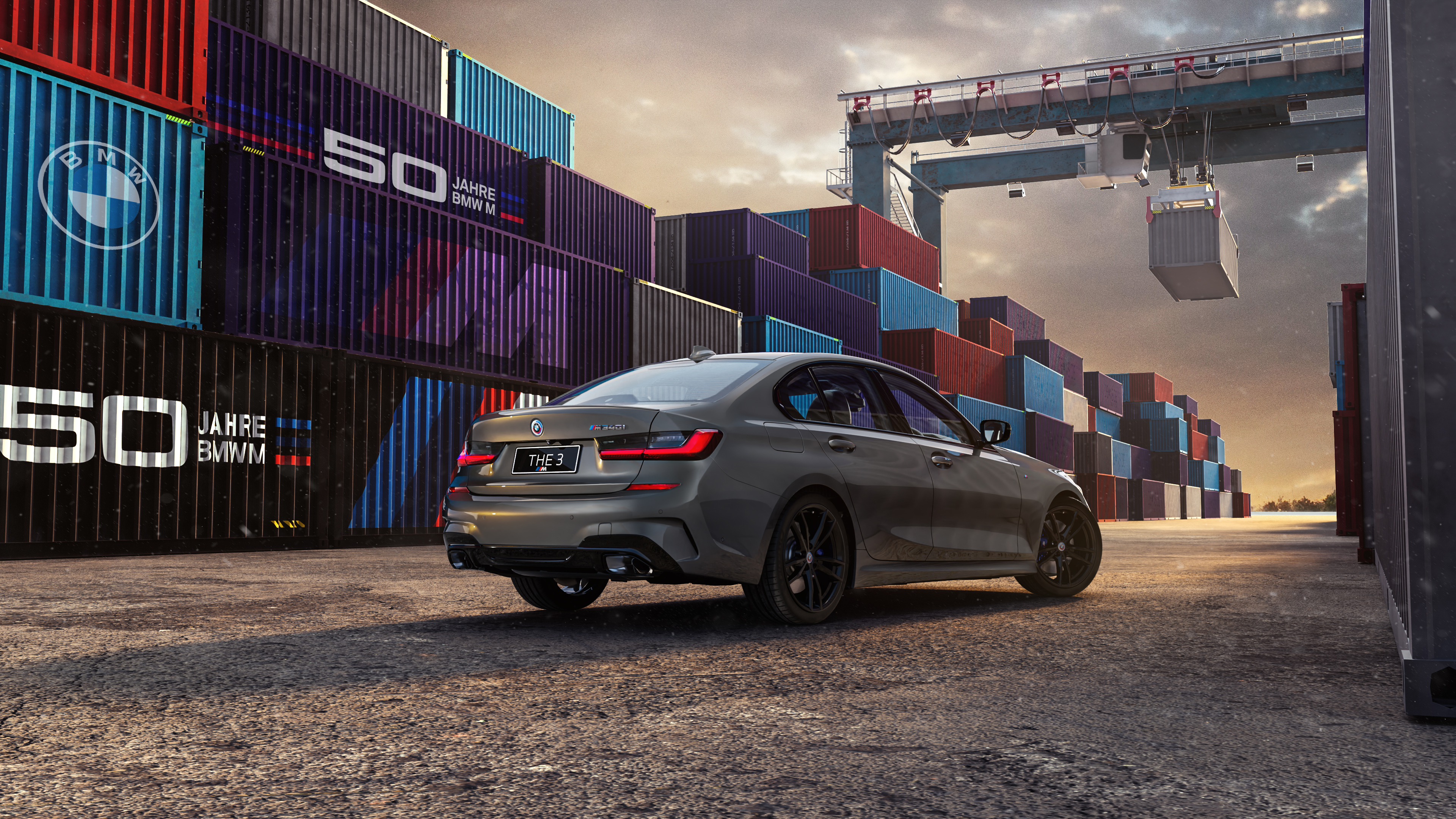Rear view BMW M340i xDrive 50 Jahre M edition Rear view BMW M340i xDrive 50 Jahre M edition