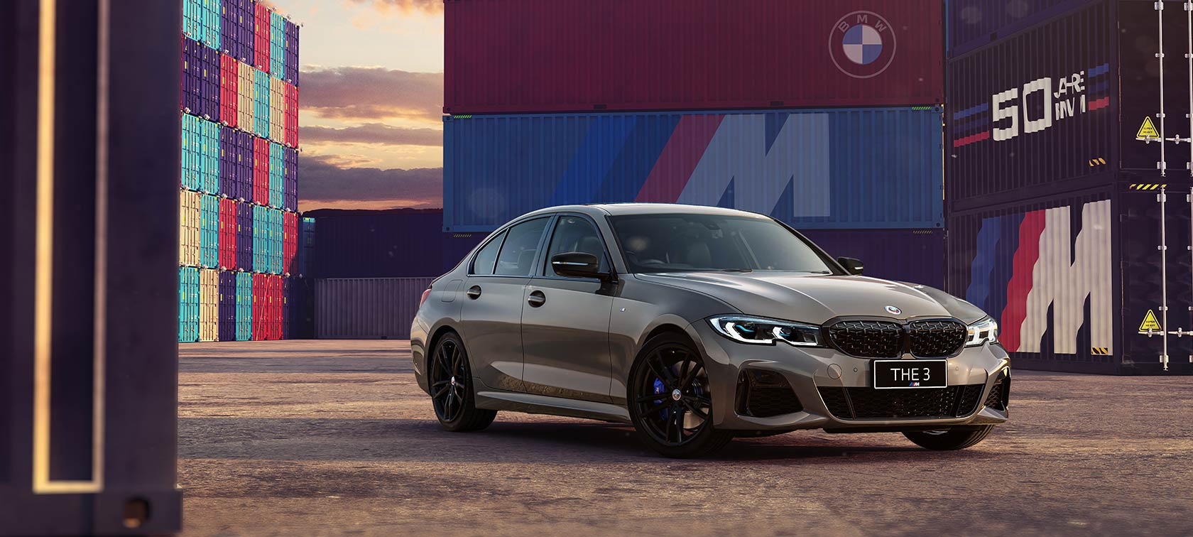Design driving dynamics BMW M340i xDrive Sedan Design driving dynamics BMW M340i xDrive Sedan G20 Sapphire Black metallic three-quarter front view