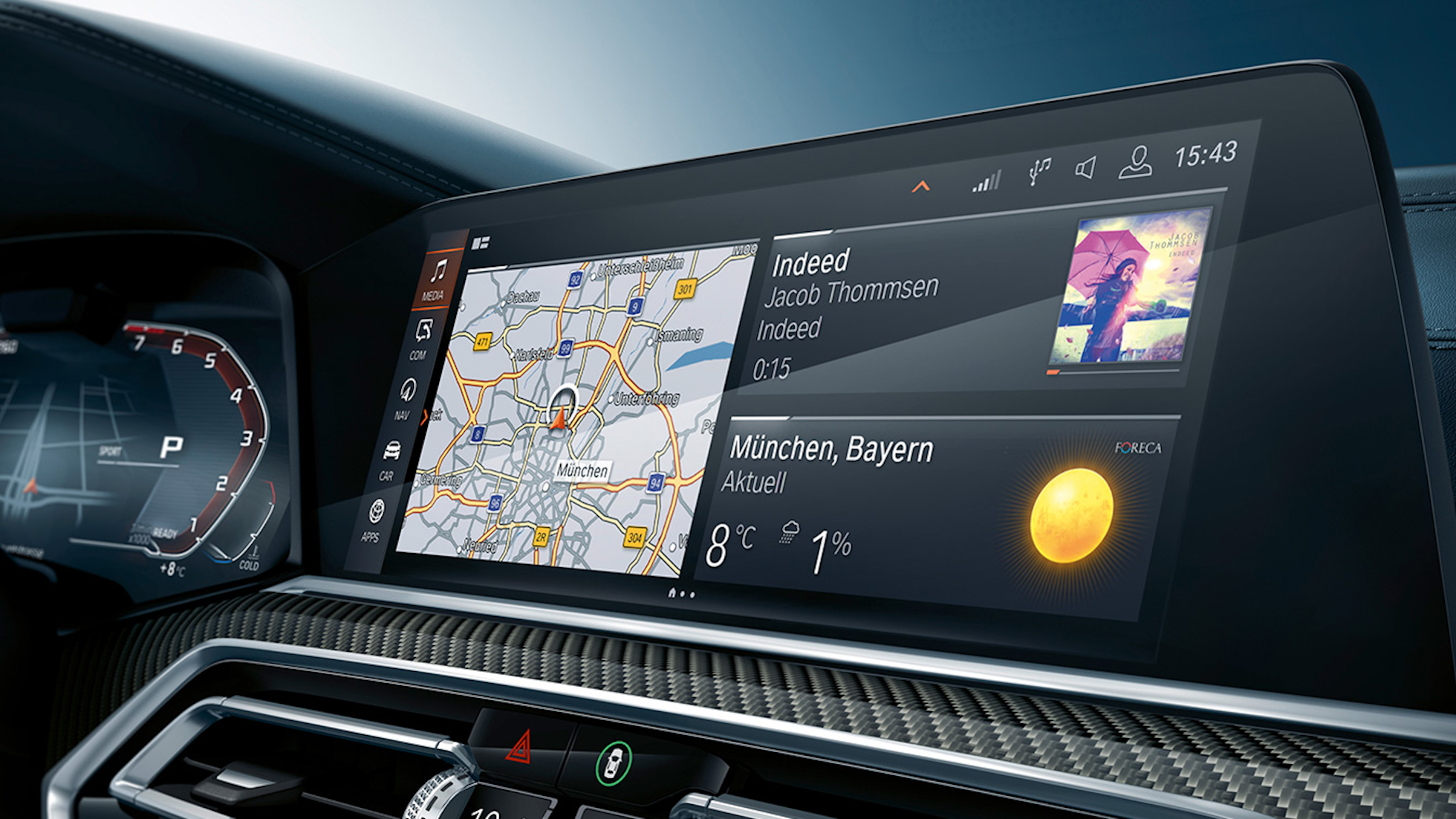 Cockpit with view of 12.3“ Displays. BMW X6 cockpit with view of 12.3“ Displays.