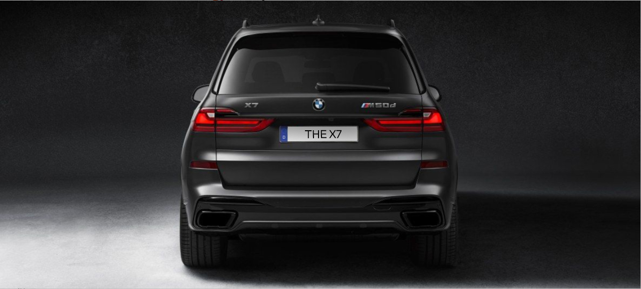 BMW X7 Dark Shadow Edition rear view BMW X7 Dark Shadow Edition rear view